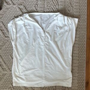 SHEIN White Polo Collar Relaxed Blouse